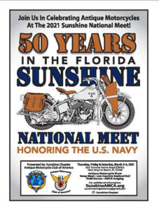AMCA Sunshine Chapters National Meet 50th Banner with Antique Motorcycle