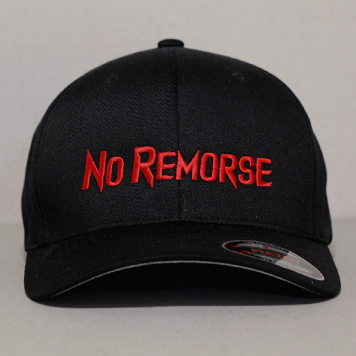 Biker Baseball Hat with No Remorse in Black