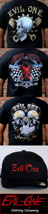 Evil One Biker Tee Shirts for Men Tall Banner