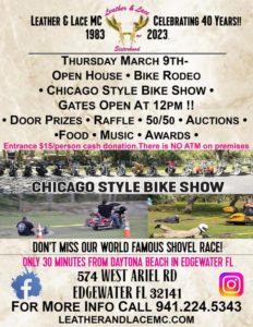 Leather & Lace MC Bike Rodeo 2023 Flyer