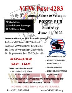 Salute to Veterans Poker Run