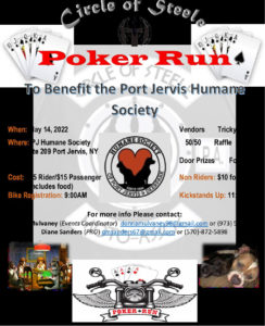 Poker Run for Port Jervis Humane Society 2022