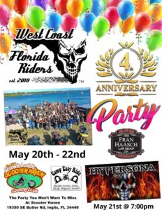 West Coast Riders Anniversary Party 2022 Poster