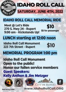 Idaho Roll Call Ride Flyer