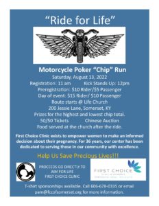 Ride for Life Motorcycle Poker Chip Run 2022
