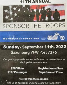 Sponsor the Troops Ride 2022 Flyer