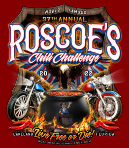 Roscoes Chili Challenge Poster with Motorcycles