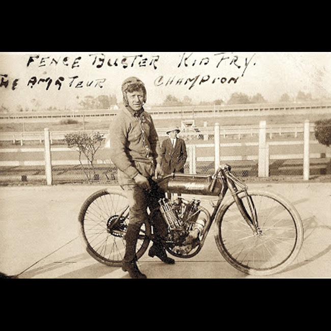 Racer on an Antique Jefferson Motorcycle