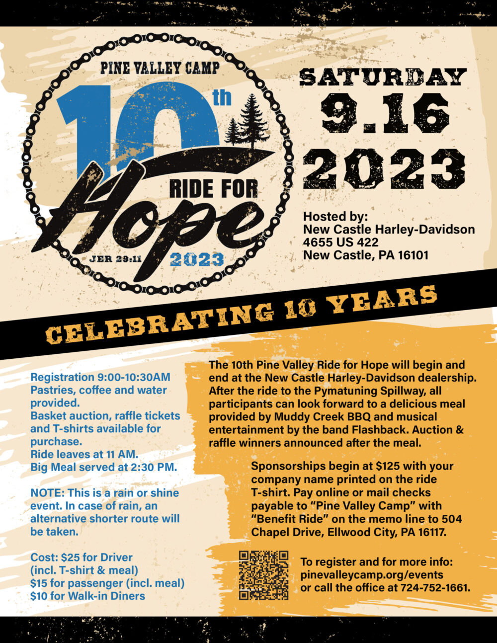 Ride for Hope in New Castle 2023 Poster