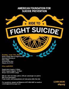 NJ Ride Fight Suicide 2023 Poster
