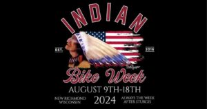 Indian Bike Week 2024 banner with Indian Chief