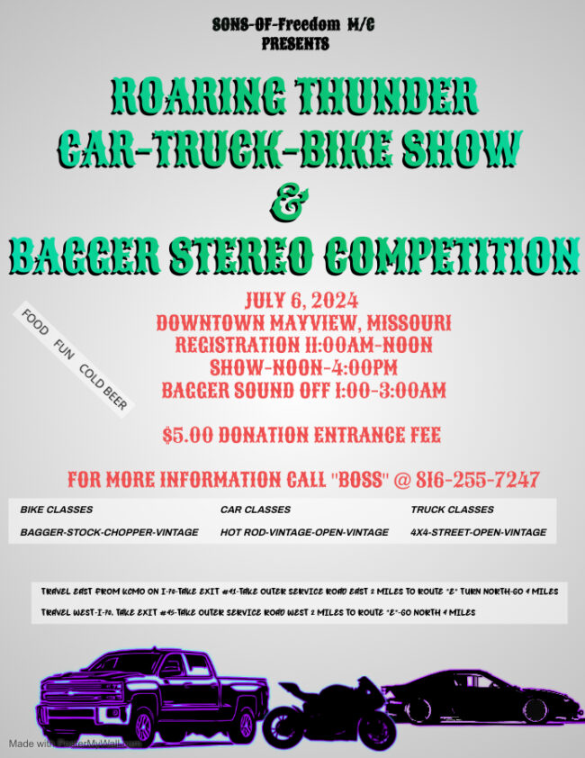 Roaring Bike, Car, Truck Show, and Bagger Stereo Competition