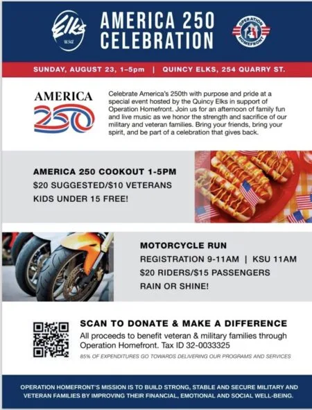 America 250 Run to Benefit Veteran & Military Families Flyer