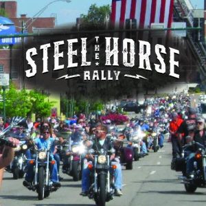Steel Horse Rally Banner with motorcycles and riders